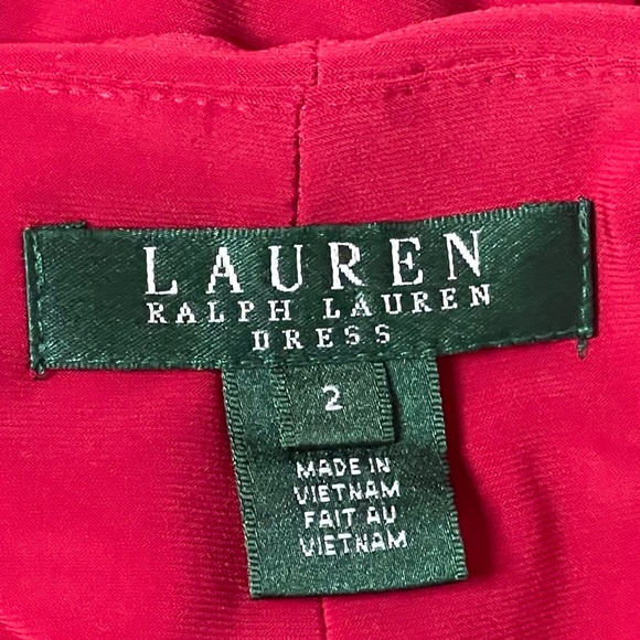 Lauren Ralph Lauren Red Faux-Wrap Matte Jersey Dress - Size 2 - Picture 4 of 9